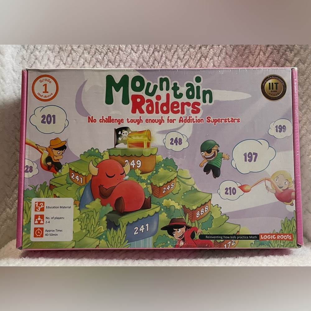 Logic Roots Mountain Raiders Addition Game - Fun Math Board Game for 7-9 Year...